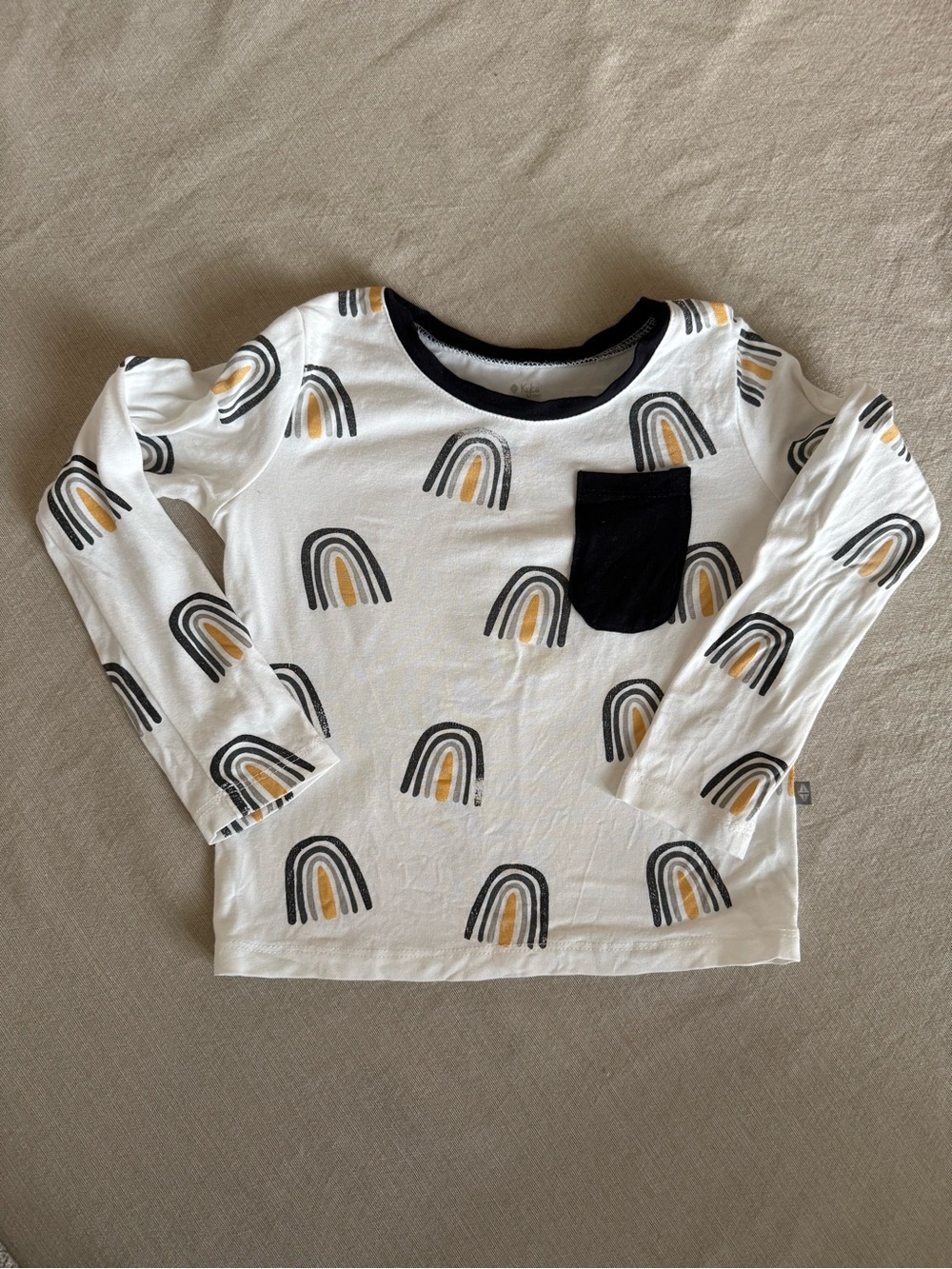 Kyte Baby Long-Sleeve Toddler Crew Neck Shirt in Metallic Rainbow